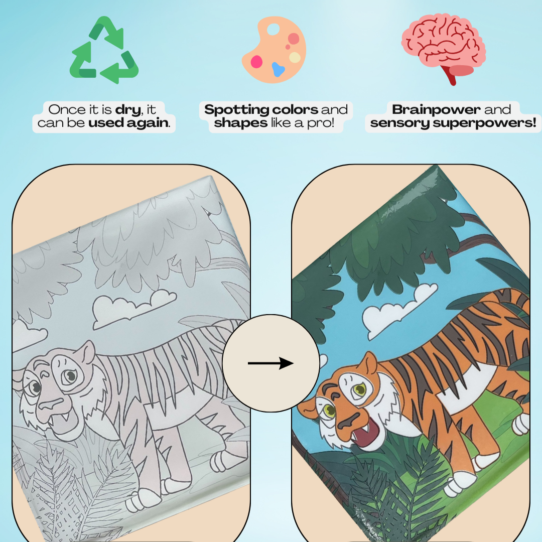 StickerFun | Imparare giocando - Libro di adesivi riutilizzabile con simpatici animali