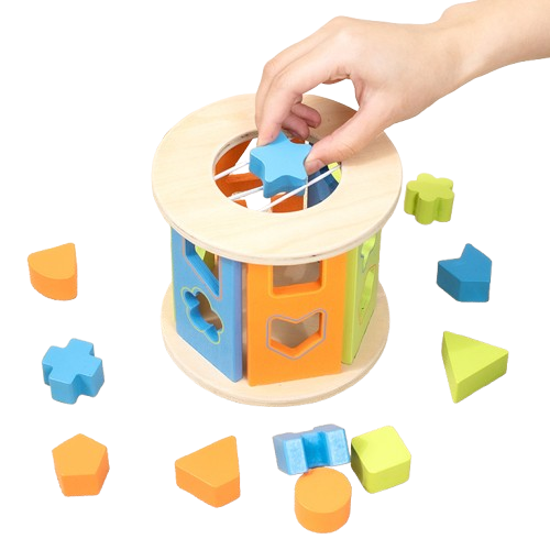 EcoToys Cubo de Brincar WoodBlock | Desenvolver competências - Brinquedo educativo de madeira
