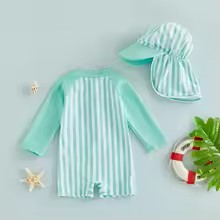 LittleSplash Guard | Set da nuoto UV per neonati con cappellino - Set costume da bagno protettivo per neonati con cappellino