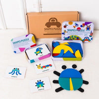 Thumbnail for Ecotoys Tangram FunBox | Entdecke Kreativität und Lernfreude - 3D Holzpuzzle-Set