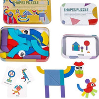 Thumbnail for Ecotoys Tangram FunBox | Entdecke Kreativität und Lernfreude - 3D Holzpuzzle-Set