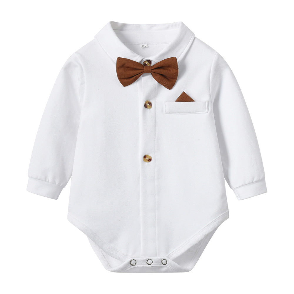 Formele Babyset voor Jongens Bruine Broek met Bretels | Feestelijk