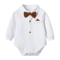 Thumbnail for Formele Babyset voor Jongens Bruine Broek met Bretels | Feestelijk