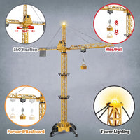 Thumbnail for CranePro Torenkraan | RC afstandsbediening, LED-verlichting, 3+ – Bouw je eigen bouwplaats thuis
