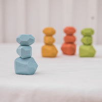 Thumbnail for EcoToys HolzBalance Steine | Entwickle Kreativität und Balance - 18 Holzbausteine