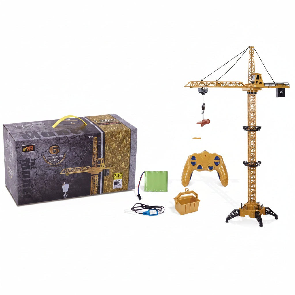 CranePro Torenkraan | RC afstandsbediening, LED-verlichting, 3+ – Bouw je eigen bouwplaats thuis