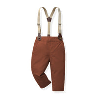 Thumbnail for Formele Babyset voor Jongens Bruine Broek met Bretels | Feestelijk