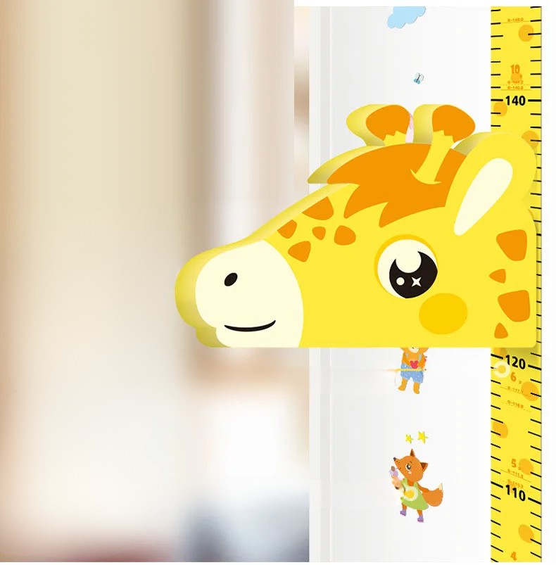 Magnetische meetlat voor kinderen met giraffe-ontwerp en speelse dierafbeeldingen