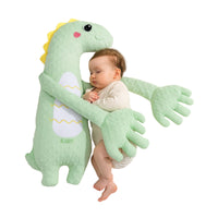 Thumbnail for MiloBear slaapknuffel in mint groen met hartslag, baby slaapt erop
