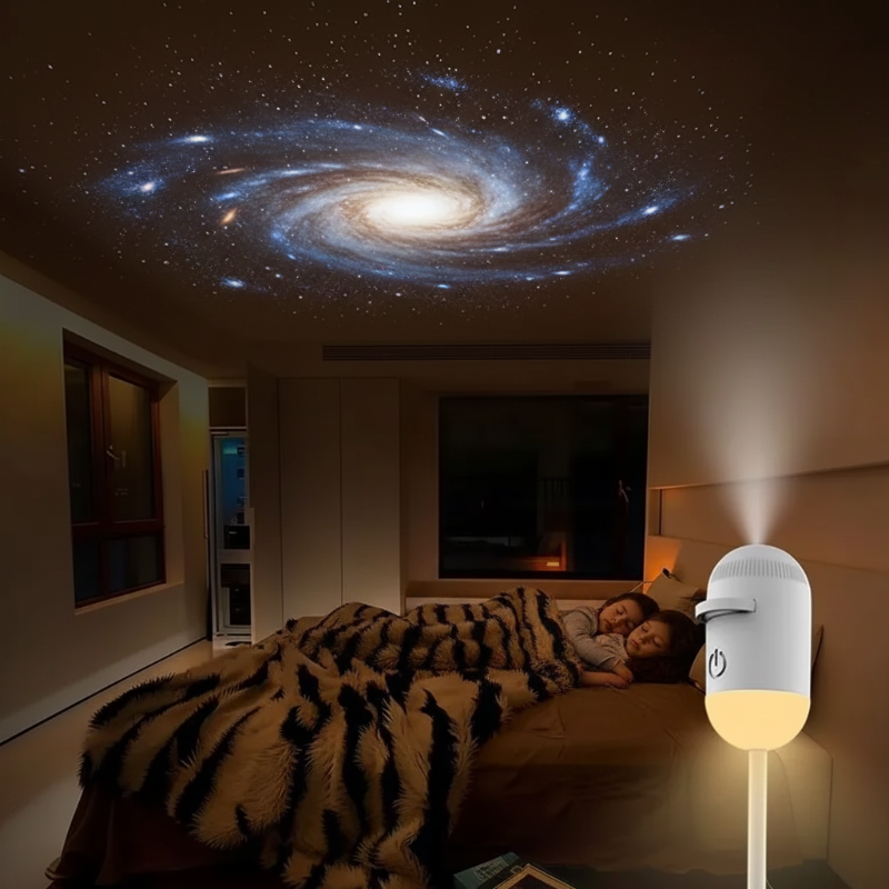 NightSky Galaxy-Lamp – dimbare LED-sterrenprojector met USB-voeding voor kinderkamer