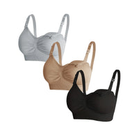 Thumbnail for Naadloze voedingsbeha set 3-pack in grijs, beige en zwart met comfort en ondersteuning
