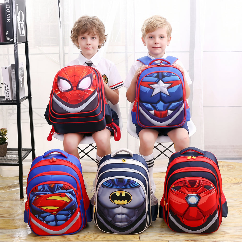 HeroShell 3D Schoolrugzak | Ergonomische kinderrugzak 42x30cm – Superhelden-avonturen elke schooldag