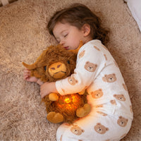 Thumbnail for CozyCow Knuffel | Slaapknuffel met licht & geluid, 30cm – Zachte troost voor rustige nachten