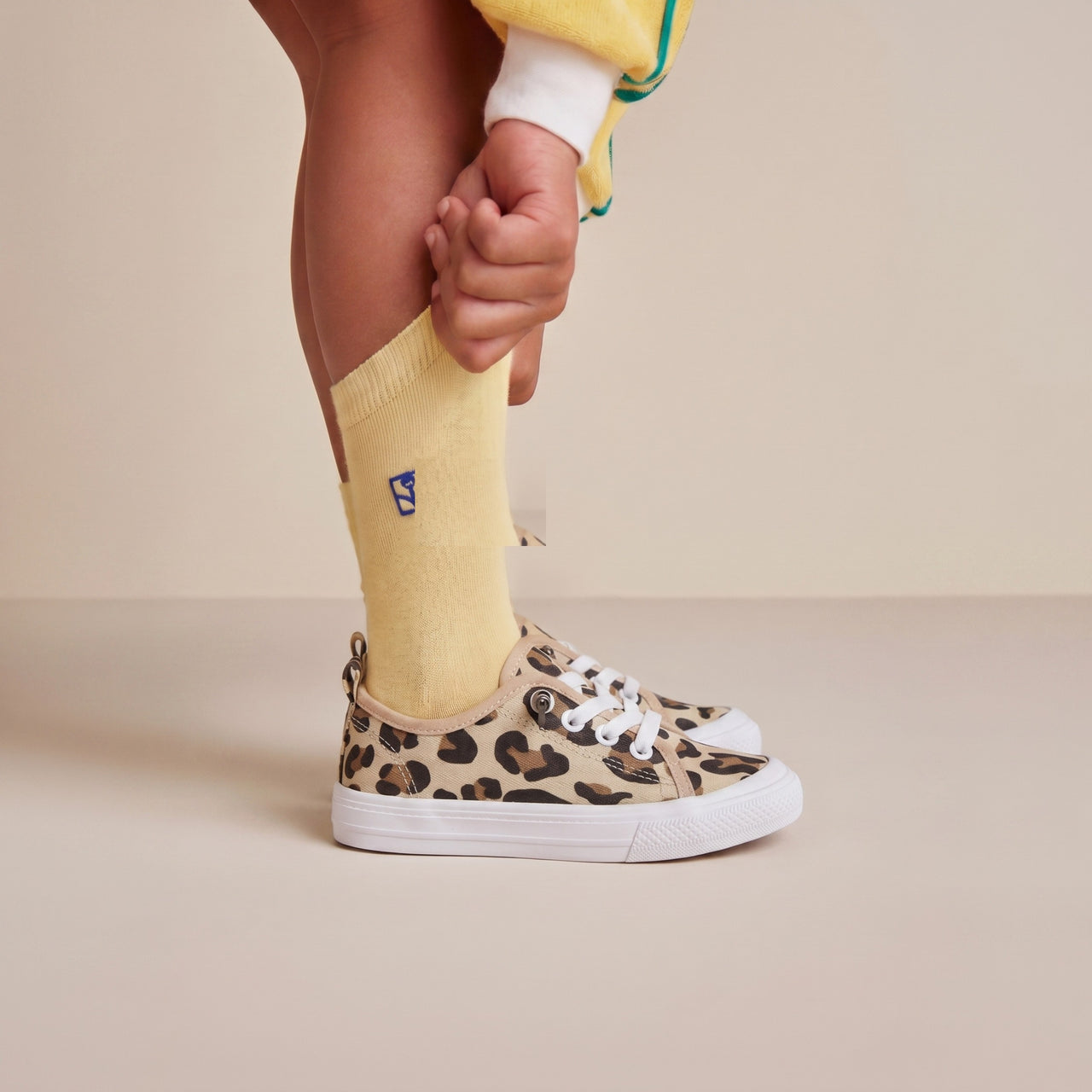 Kindersneakers Luipaardpatroon Wit Zool | Casual