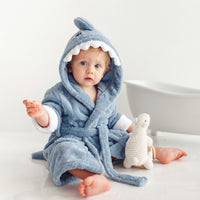 Thumbnail for Milo & Moon Babybadjas | Haai & dieren hooded badjas 0-6 jaar – Knuffelig badplezier