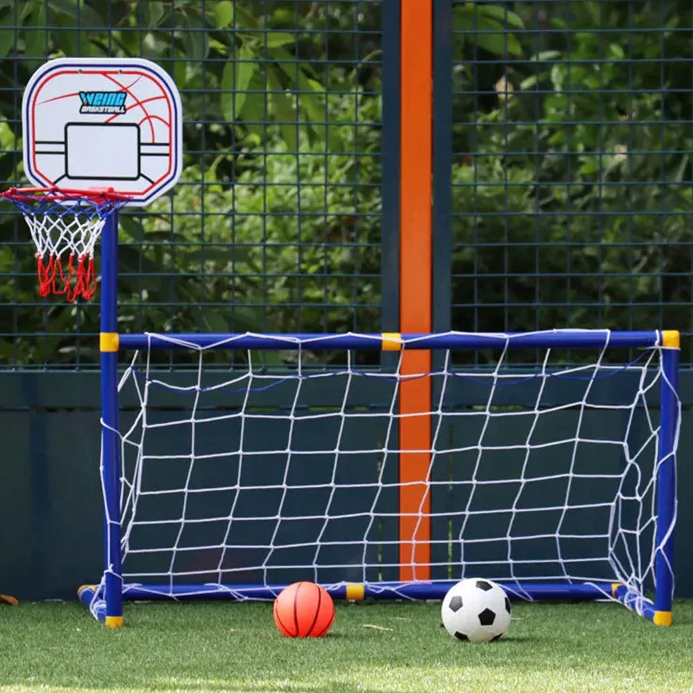 Weplay Multisport Set | 2-in-1 voetbal & basketbal doelset, 3+ – Dubbel speelplezier in de tuin