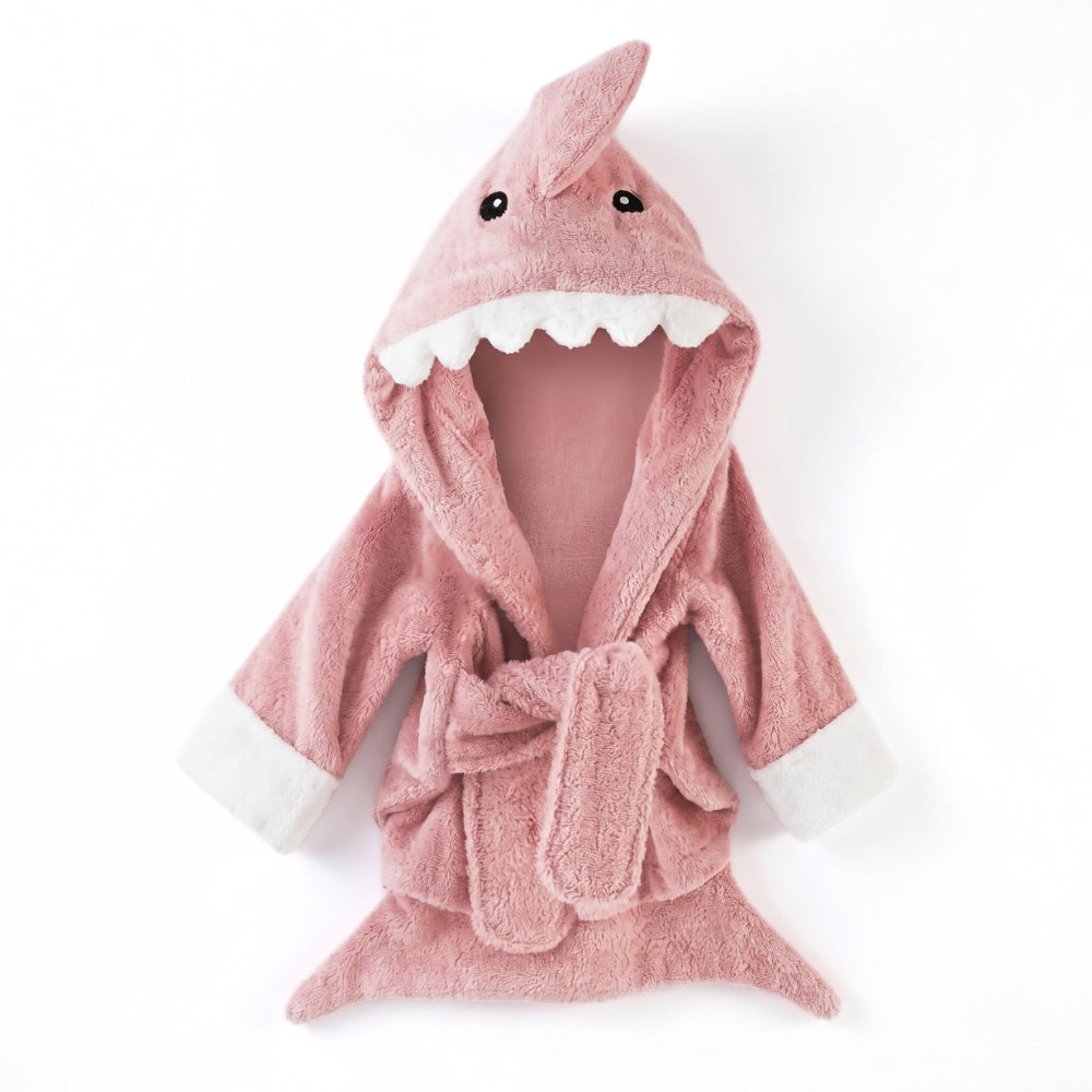 Milo & Moon Babybadjas | Haai & dieren hooded badjas 0-6 jaar – Knuffelig badplezier