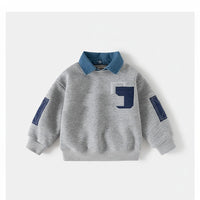 Thumbnail for Sweatshirt Jongens Denim Kraag Gebreid | Casual