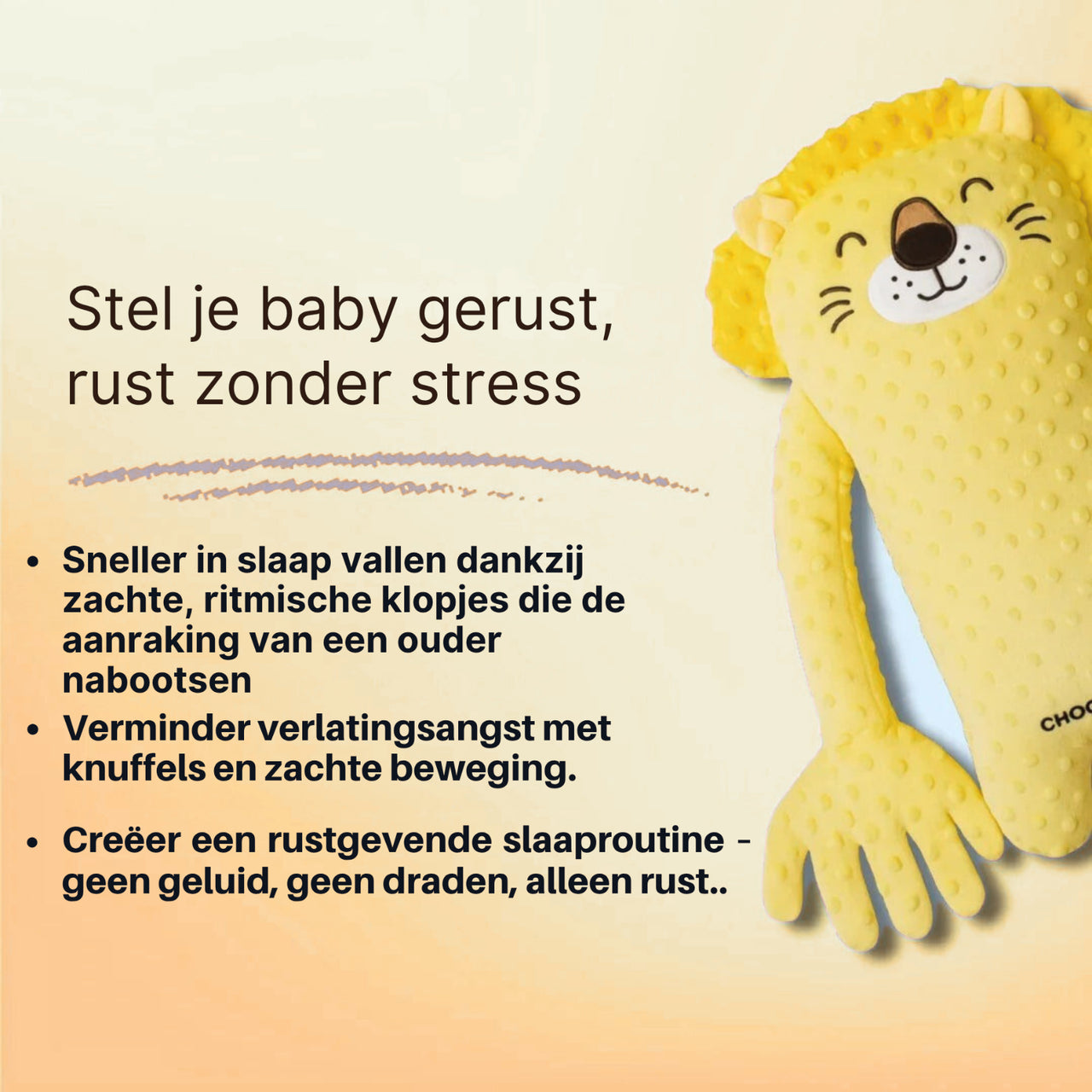 MiloBear slaapknuffel | Interactieve pluche baby knuffel met hartslag, 0+ – Rustgevende slaap voor je baby