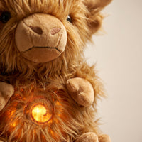 Thumbnail for CozyCow Knuffel | Slaapknuffel met licht & geluid, 30cm – Zachte troost voor rustige nachten