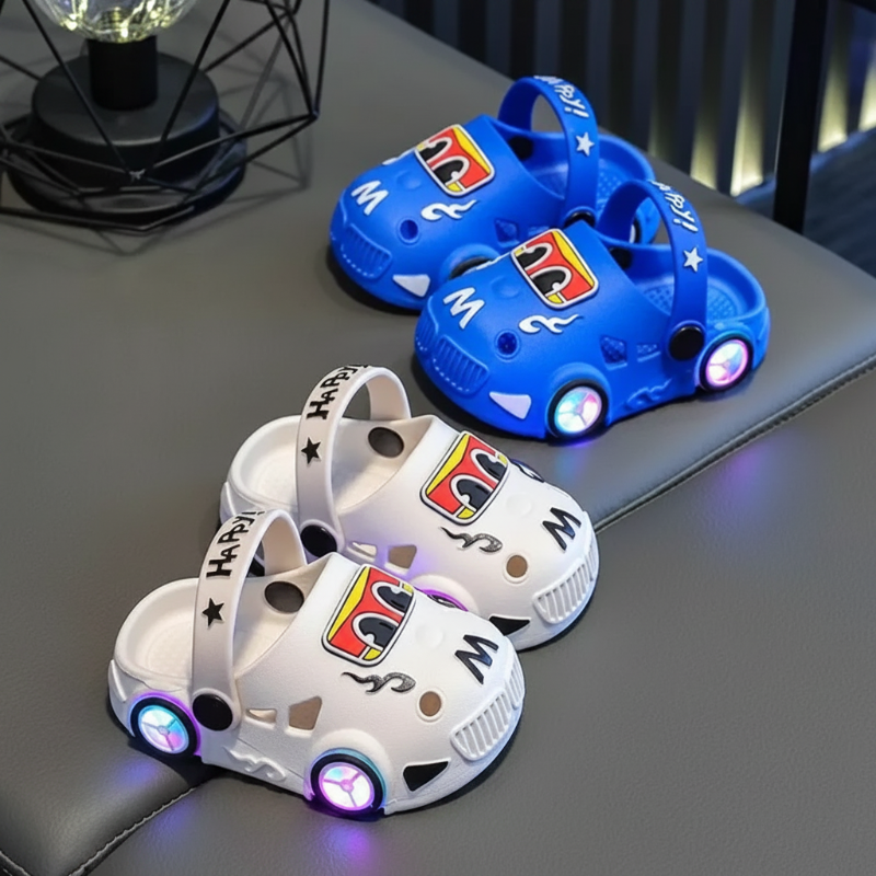 GlowRun LED-autoslippers | Lichtgevende pantoffels kinderen 1–7 jaar – Magisch speelplezier