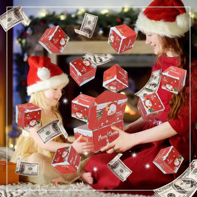 MerryPop Geldgeschenkbox | Kerstmis surprise doos rood & groen – Magisch geldcadeau verpakken