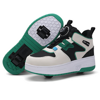 Thumbnail for Verstelbare Kindersneakers met Inklapbare Wieltjes | Zwart Wit