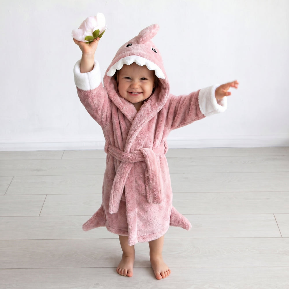 Milo & Moon Babybadjas | Haai & dieren hooded badjas 0-6 jaar – Knuffelig badplezier