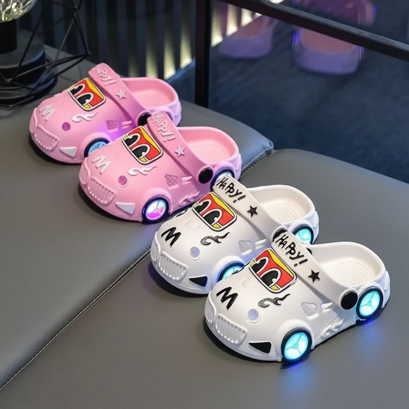 GlowRun LED-autoslippers | Lichtgevende pantoffels kinderen 1–7 jaar – Magisch speelplezier