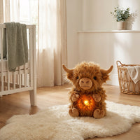 Thumbnail for CozyCow Knuffel | Slaapknuffel met licht & geluid, 30cm – Zachte troost voor rustige nachten