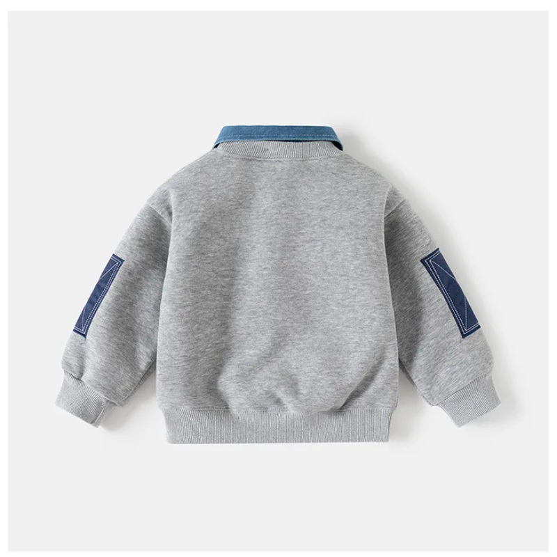 Sweatshirt Jongens Denim Kraag Gebreid | Casual