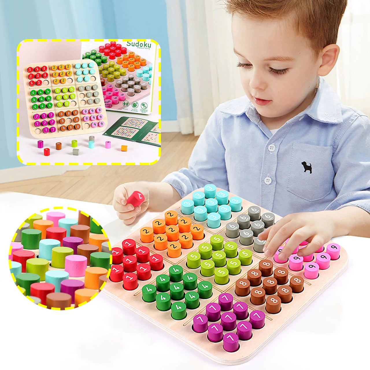 Houten Sudoku Spel 3D Nummers Kinderspeelgoed | Educatief