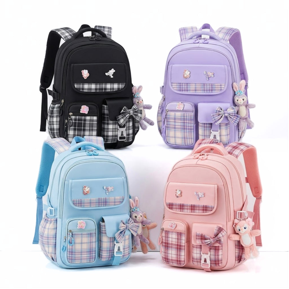 Schoolrugzak Kinderen Ruitmotief Kawaiistijl | Casual