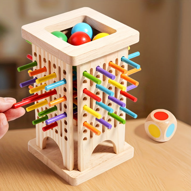 Magische Toren | 3-in-1 houten stokspel, 3+ jaar – Concentratie en motorische ontwikkeling