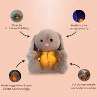 Thumbnail for SleepCuddle knuffel | Konijn met LED-licht & rustgeluiden, 3+ – Rustige slaap zonder nachtmerries