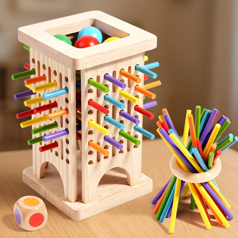 Magische Toren | 3-in-1 houten stokspel, 3+ jaar – Concentratie en motorische ontwikkeling