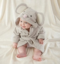 Thumbnail for CozyNest badjas | Dierenprint badjas 70–110cm, 0–6 jaar – Zachte knuffelwarmte na het baden