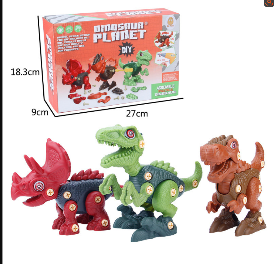 DinoBuild | Baue dein eigenes Abenteuer - Educatives Dinosaurier-Konstruktionsset mit Schrauben & Bohrmaschine
