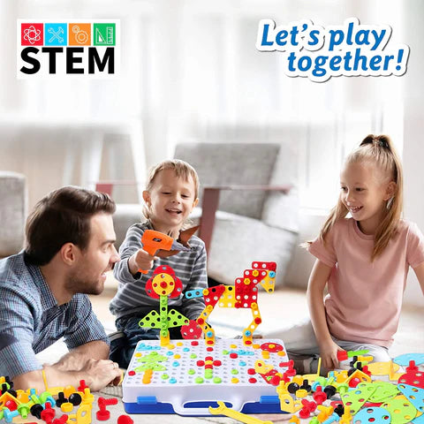 ConstructoKids | Kreatywne budowanie z zestawem wiertarskim - Edukacyjna zabawka konstrukcyjna