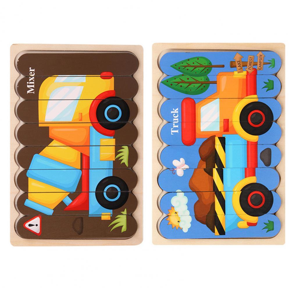 Ecotoys Wooden 3D Vehicle & Fruit Puzzles | Educational Toys for Creative Children - Learn and Play with Puzzles for Your Child