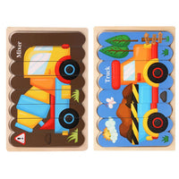 Thumbnail for Ecotoys Wooden 3D Vehicle & Fruit Puzzles | Educational Toys for Creative Children - Learn and Play with Puzzles for Your Child