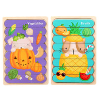 Thumbnail for Ecotoys Wooden 3D Vehicle & Fruit Puzzles | Educational Toys for Creative Children - Learn and Play with Puzzles for Your Child