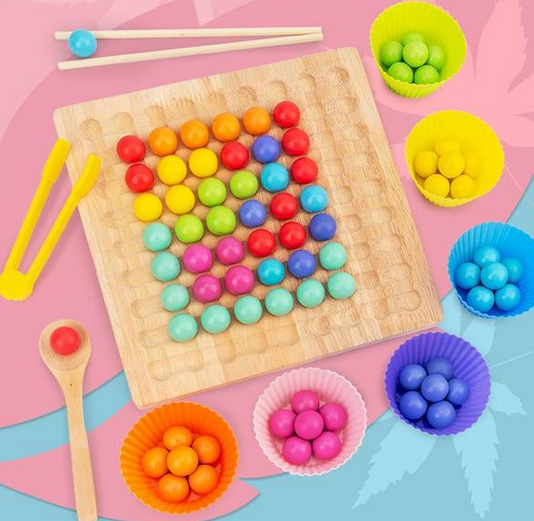 Ecotoys BeadBounce | Tellen, Schuiven, Winnen - Montessori Kralen Bord Sorteerspel
