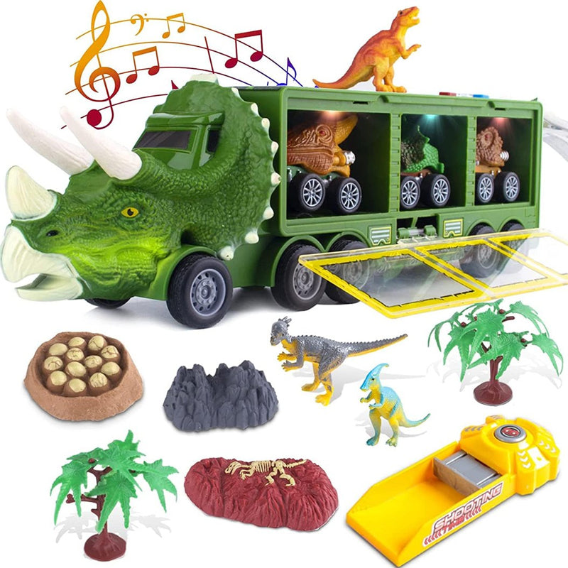 Musikalischer Dinosaurier Lkw | Schöner Dinosaurier-Transporter Spielzeug - Fördert kreatives Spielen und motorische Fähigkeiten