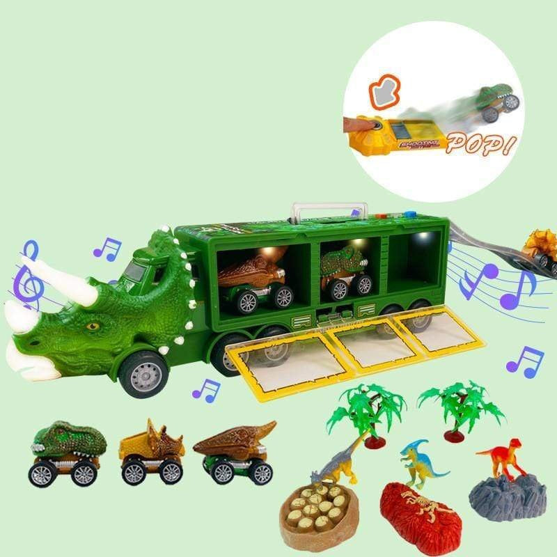 Musikalischer Dinosaurier Lkw | Schöner Dinosaurier-Transporter Spielzeug - Fördert kreatives Spielen und motorische Fähigkeiten