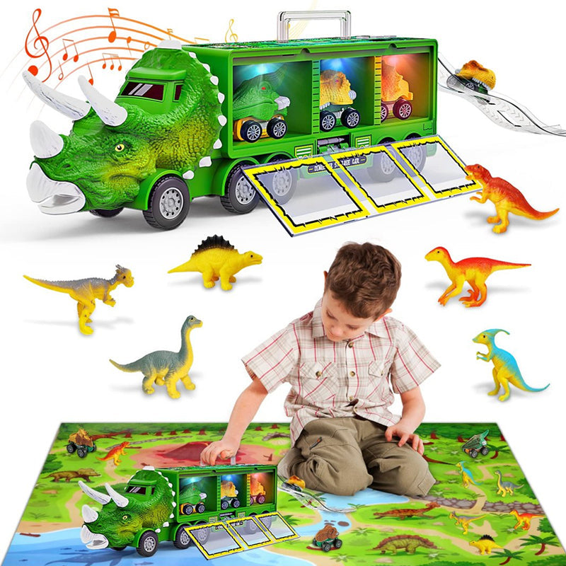Musikalischer Dinosaurier Lkw | Schöner Dinosaurier-Transporter Spielzeug - Fördert kreatives Spielen und motorische Fähigkeiten