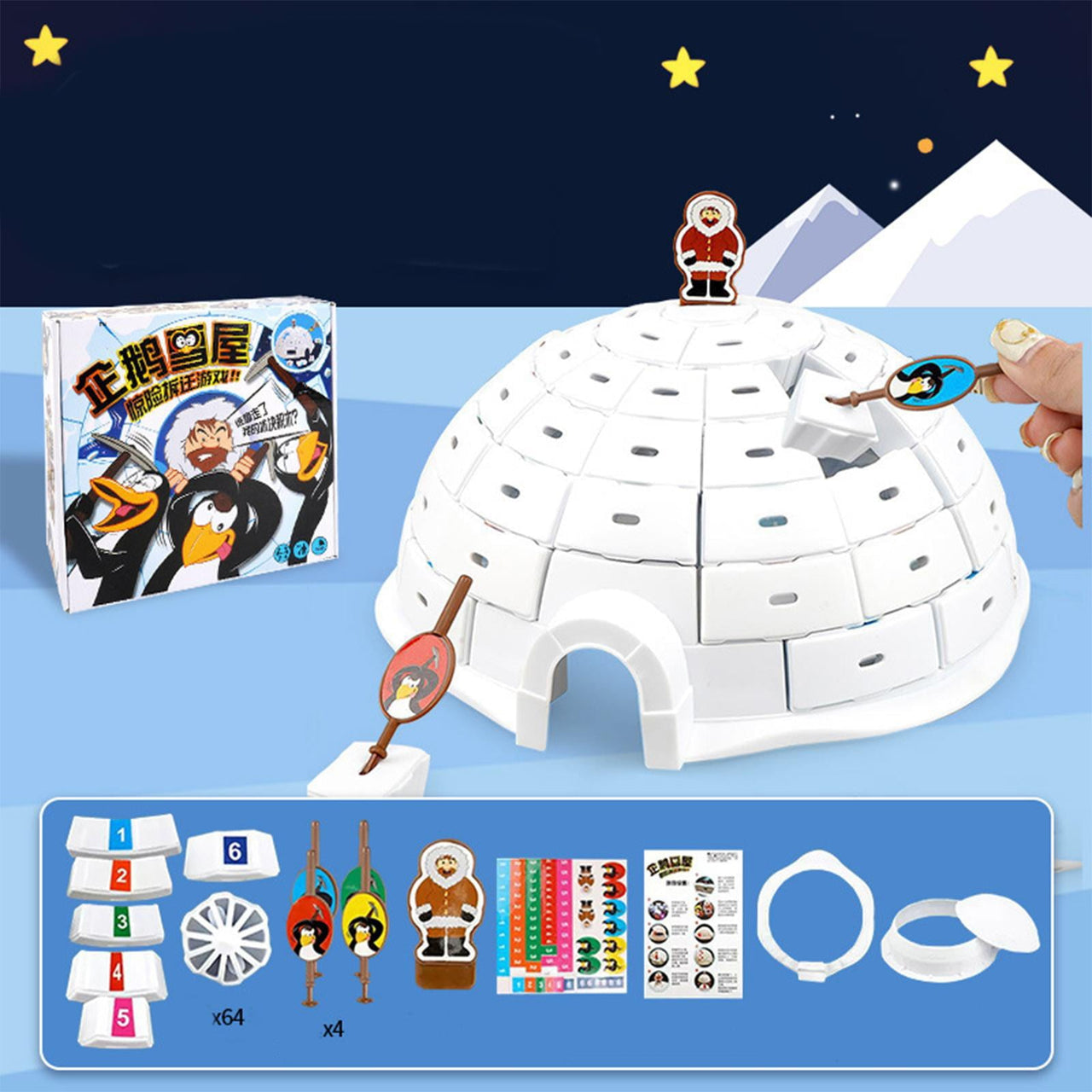 Igloo Bricks | Bevrijd je innerlijke vreugde met dit pinguïn bordspel! - Stimuleert plezier en strategisch denken