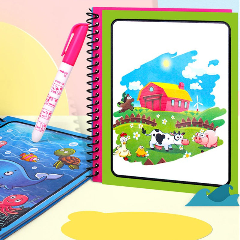 Magisches Wasser Malbuch | Fördert Kreativität und Spielspaß - Malen mit Wasser